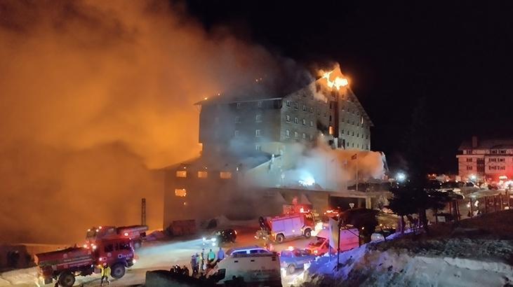 Bolu da Kartalkaya Kayak Merkezi nde otel yangını Bölgeden görüntüler