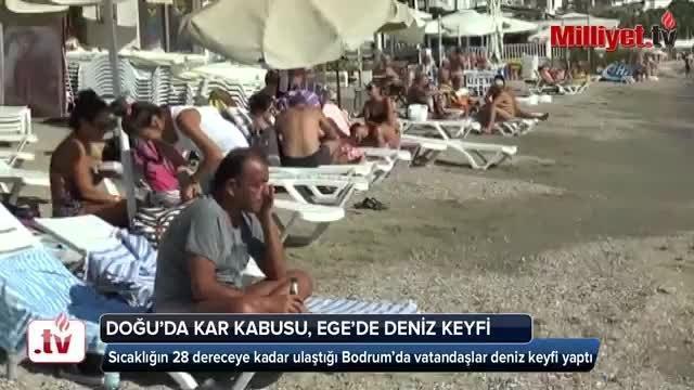 Doğu’da kar kabusu ege’de deniz keyfi