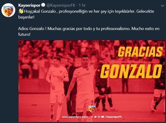 Kayserisporda Gonzalo Espinoza ile yollar ayrıldı