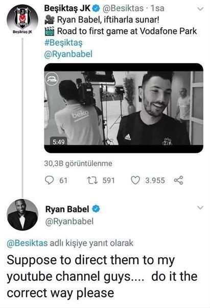 Ryan Babelden Beşiktaşa önce tepki sonra özür
