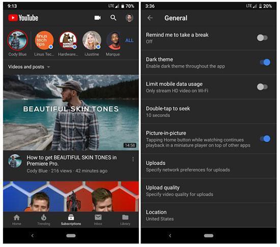 YouTube, Android için de karanlık modu kullanıma sundu