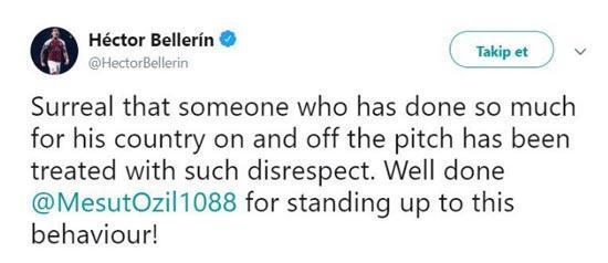 Mesut Özile takım arkadaşı Bellerinden destek