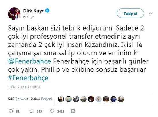 Dirk Kuyt sosyal medyadan Ali Koça seslendi