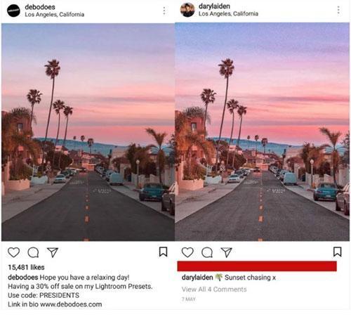 Instagram fenomeninin paylaştığı fotoğraflar çalıntı çıktı