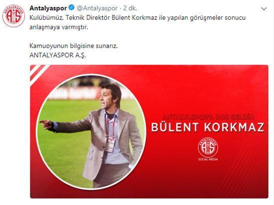 Bülent Korkmaz resmen Antalyasporda