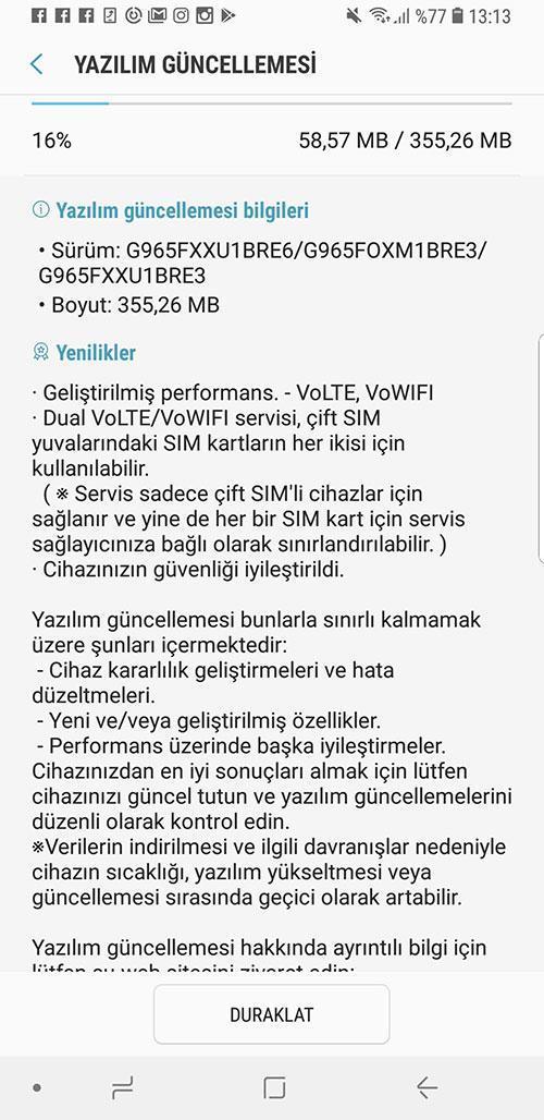 Samsung Galaxy S9 ve S9+ için yeni güncelleme neler getiriyor