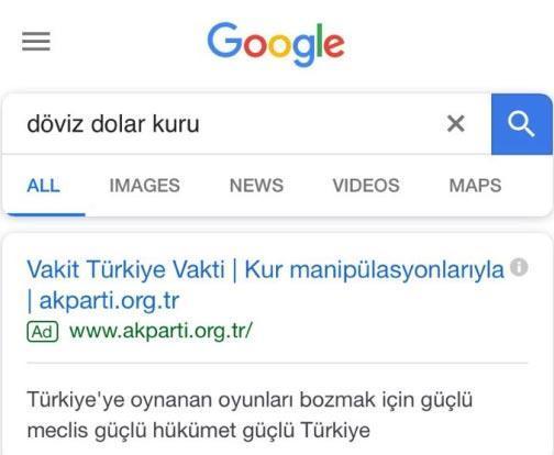 AK Partiden Google hamlesi