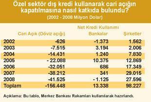 Özel sektör dış kredileriyle döviz açığını kapatıyordu