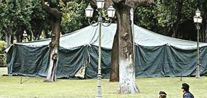 ‘Kaddafi’nin çadırı’ paniği