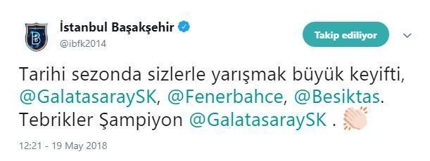 Başakşehirden flaş paylaşım Galatasaray...