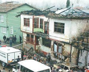 Çocuklarıyla yandı