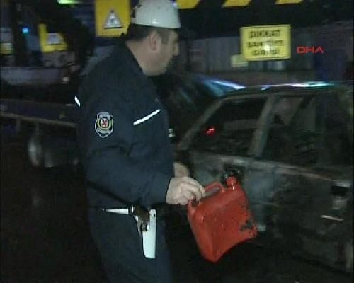 Alkollü sürücü benzin ile suyu karıştırınca...