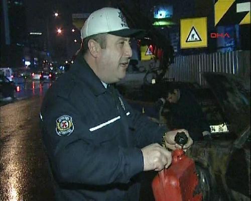 Alkollü sürücü benzin ile suyu karıştırınca...
