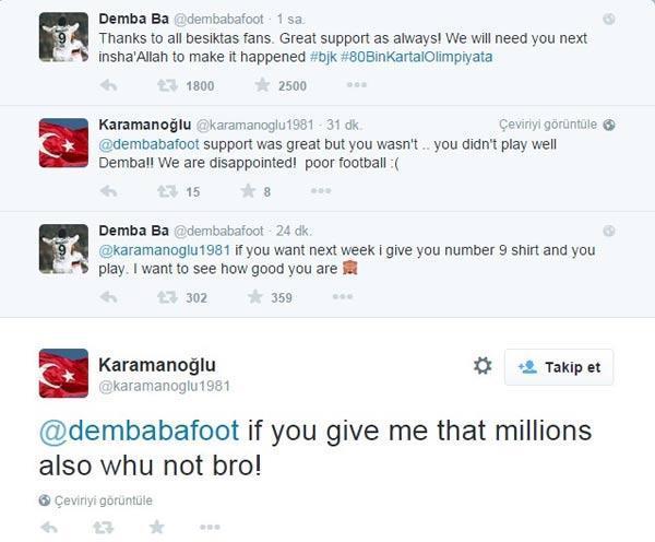 Demba Badan kendisini eleştiren taraftara şok cevap