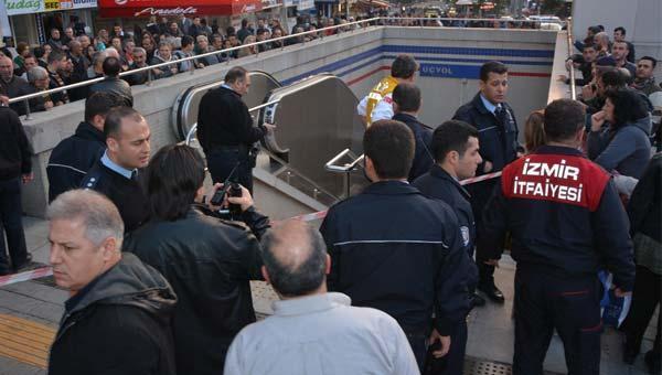 İzmir metrosunda merdiven kazası