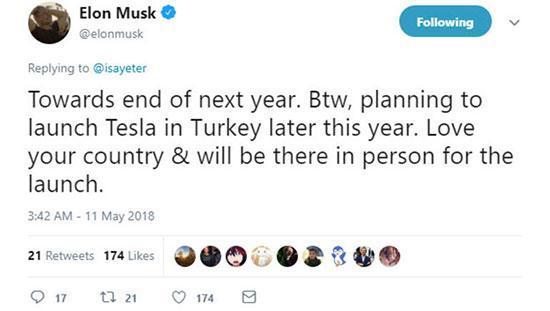 Elon Musk cevapladı: Tesla Türkiyeye ne zaman gelecek