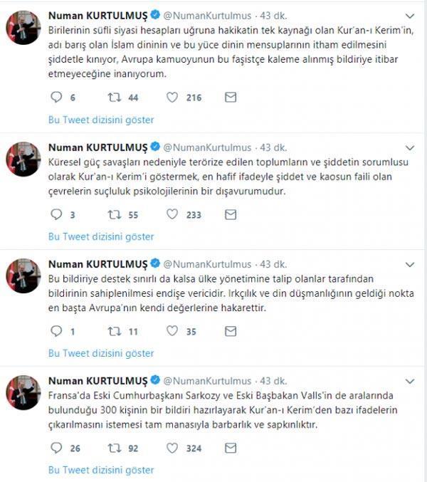 Bakan Kurtulmuştan Kur’an-ı Kerim tepkisi: Barbarlık ve sapkınlıktır