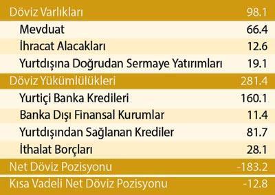 Reel sektörün açık pozisyonu