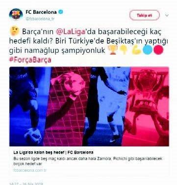 Barcelona’dan Beşiktaş’ı gururlandıran paylaşım.