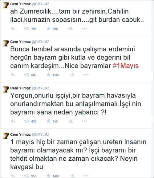 Cem Yılmazdan 1 Mayıs tweetleri