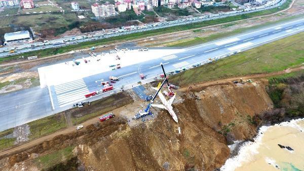 Trabzondaki uçak için kurtarma operasyonu...