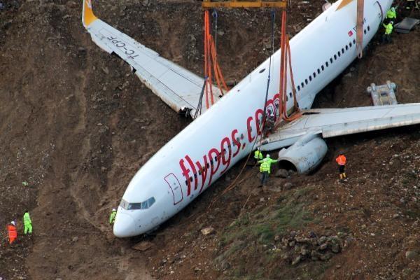 Trabzondaki uçak için kurtarma operasyonu...