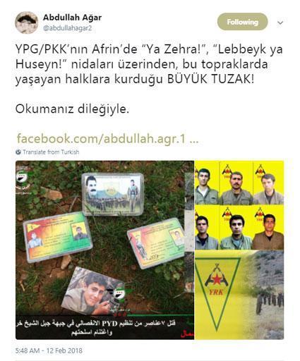 Abdullah Ağardan çok çarpıcı paylaşım İran PKKsı YRKlı teröristler...