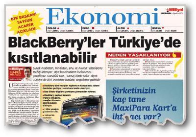 Türkiye’de BlackBerry telefonlara yasak geliyor