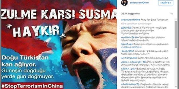 Arda Turan Doğu Türkistan için dua istedi sosyal medyadan destek yağdı