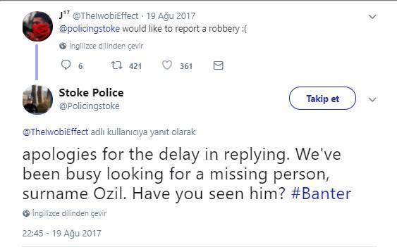 Mesut Özil polisi trolledi