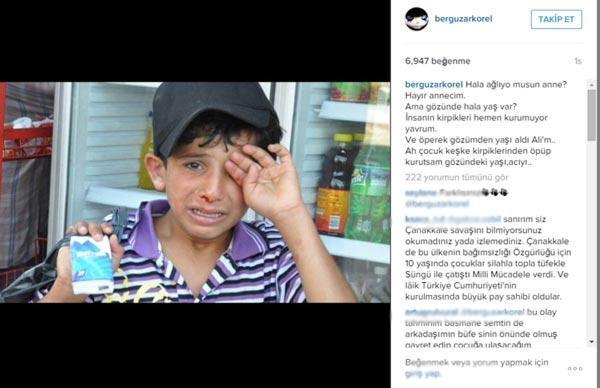 Bergüzar Korelin Suriyeli çocuk isyanı