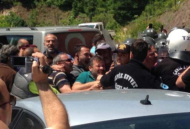 Yuvacık Barajı çevresindeki tesislerin yıkımında biber gazlı müdahale