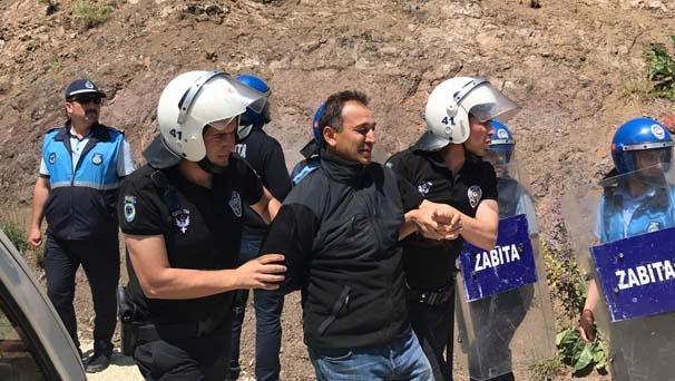 Yuvacık Barajı çevresindeki tesislerin yıkımında biber gazlı müdahale