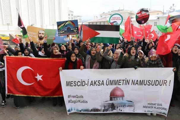 ABDnin Kudüs kararına ülke genelinden protestolar
