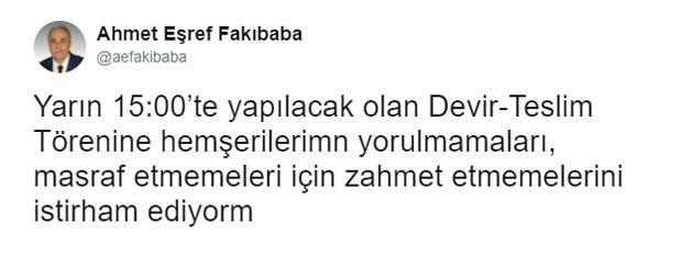 Yeni Bakan Fakıbabanın attığı tweet çok konuşuldu