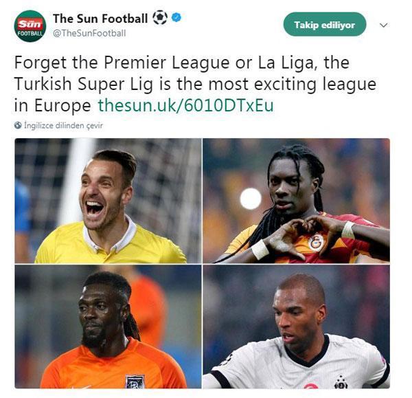 İngillizlerden Süper Lige büyük övgü