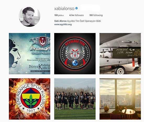 Xabi Alonsonun Instagram hesabı Ayyıldız Tim tarafından hacklendi