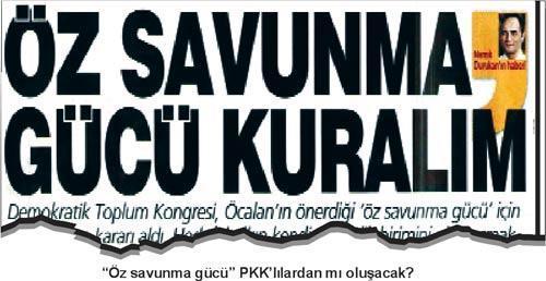 PKK’dan “öz savunma gücü”