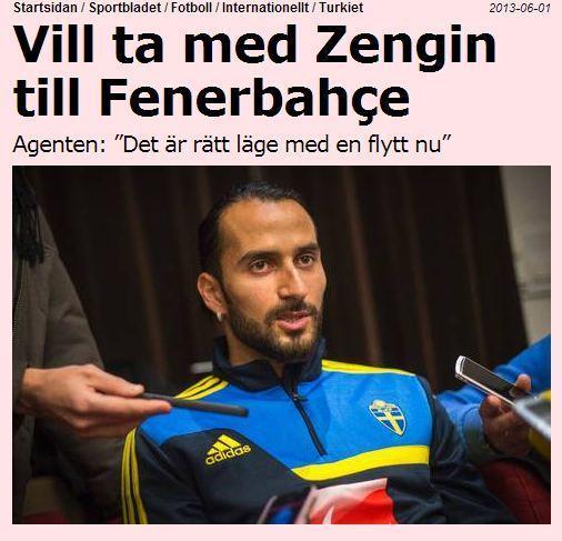 İsveç medyasından Erkan Zengin ve F.Bahçe iddiası