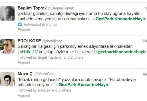 Tepkiler nedeniyle Gezi konseri iptal edildi