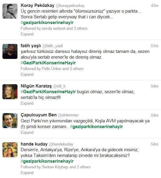 Tepkiler nedeniyle Gezi konseri iptal edildi