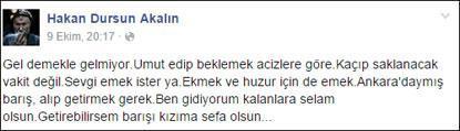 Getirebilirsem barış kızıma sefa olsun