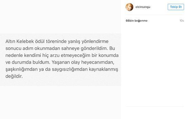 Elçin Sangu’dan Altın Kelebek eleştirisi