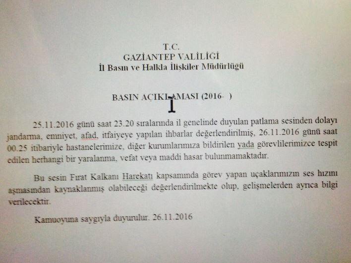 Son dakika haberi: Gaziantepte gece yarısı duyulan patlama sesine Valilikten açıklama