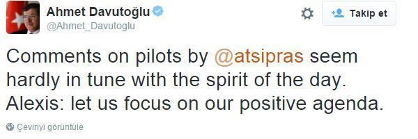 Davutoğlu-Çipras twitterda atıştı: Bizim pilotlar sizinki gibi değil deyince...