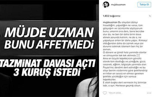 Müjde Uzman, Ceyhun Yılmaz’a açtığı davayı kazandı