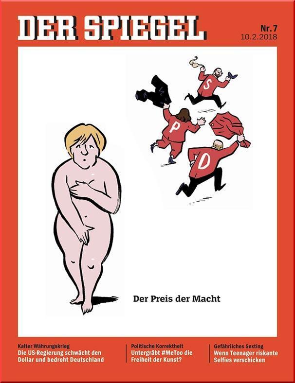 Olay yaratacak Merkel karikatürü Koltuk için her şeyi verdi