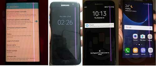 Galaxy S7 edgede pembe çizgi sorunu