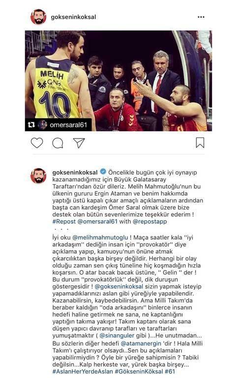 Göksenin Köksaldan Melih Mahmutoğlunda gönderme...