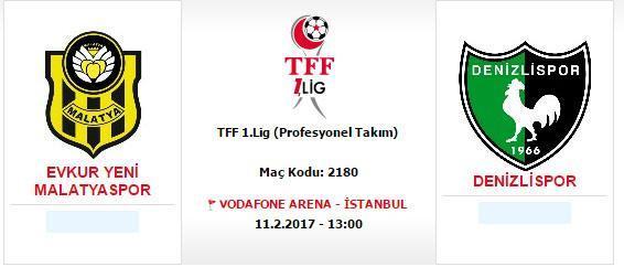 Yeni Malatyaspor-Denizlispor maçı Vodafone Arenada